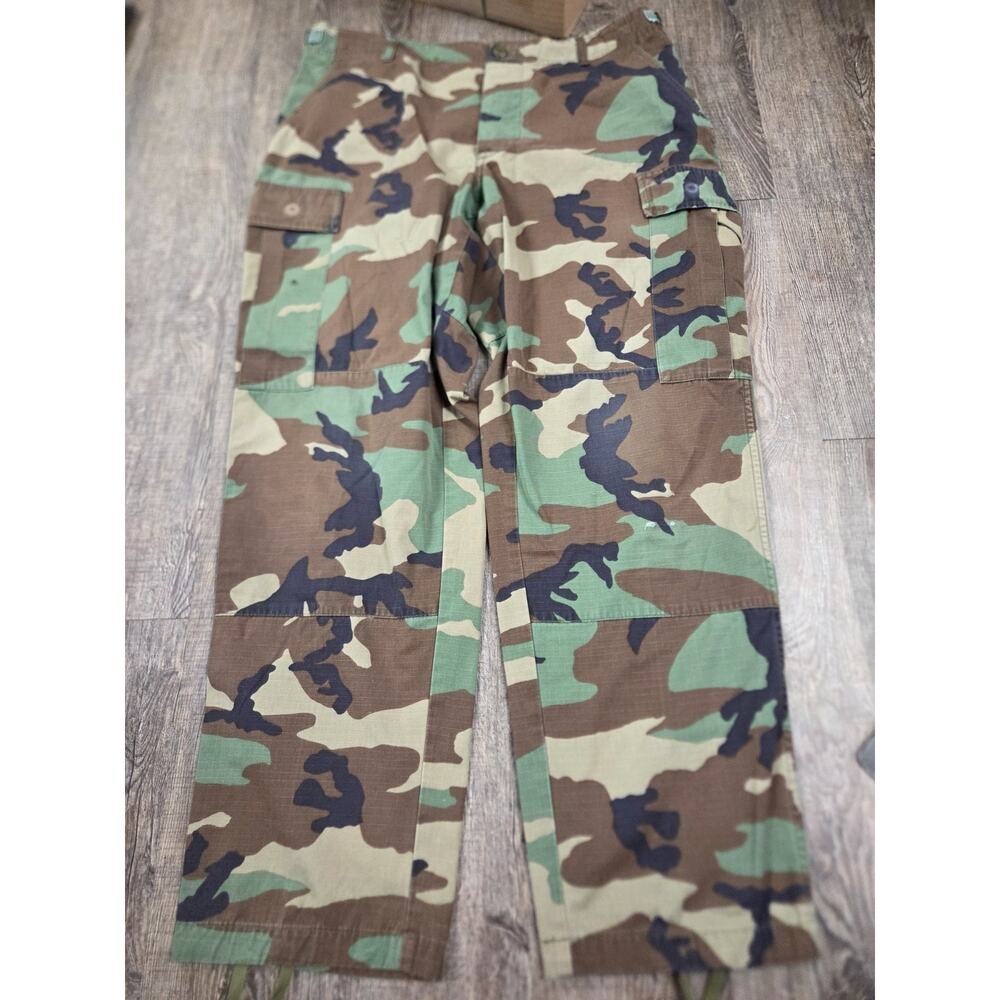 US Army Pants Medium Short Woodland Camo BDU Hot Weather Uniform Ripstop 32x29